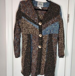 Anthropologie Curio Multicolor Button-Up Sweater Cardigan